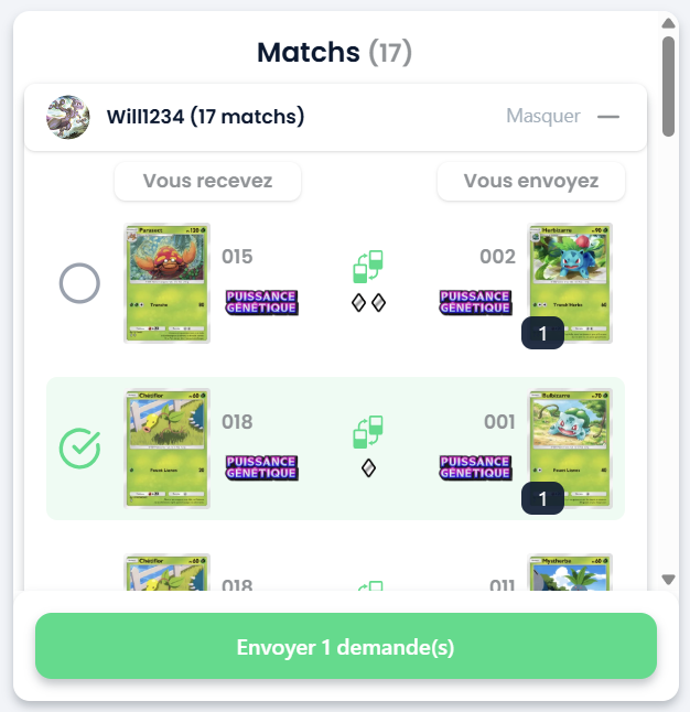 Trouvez des Matchs